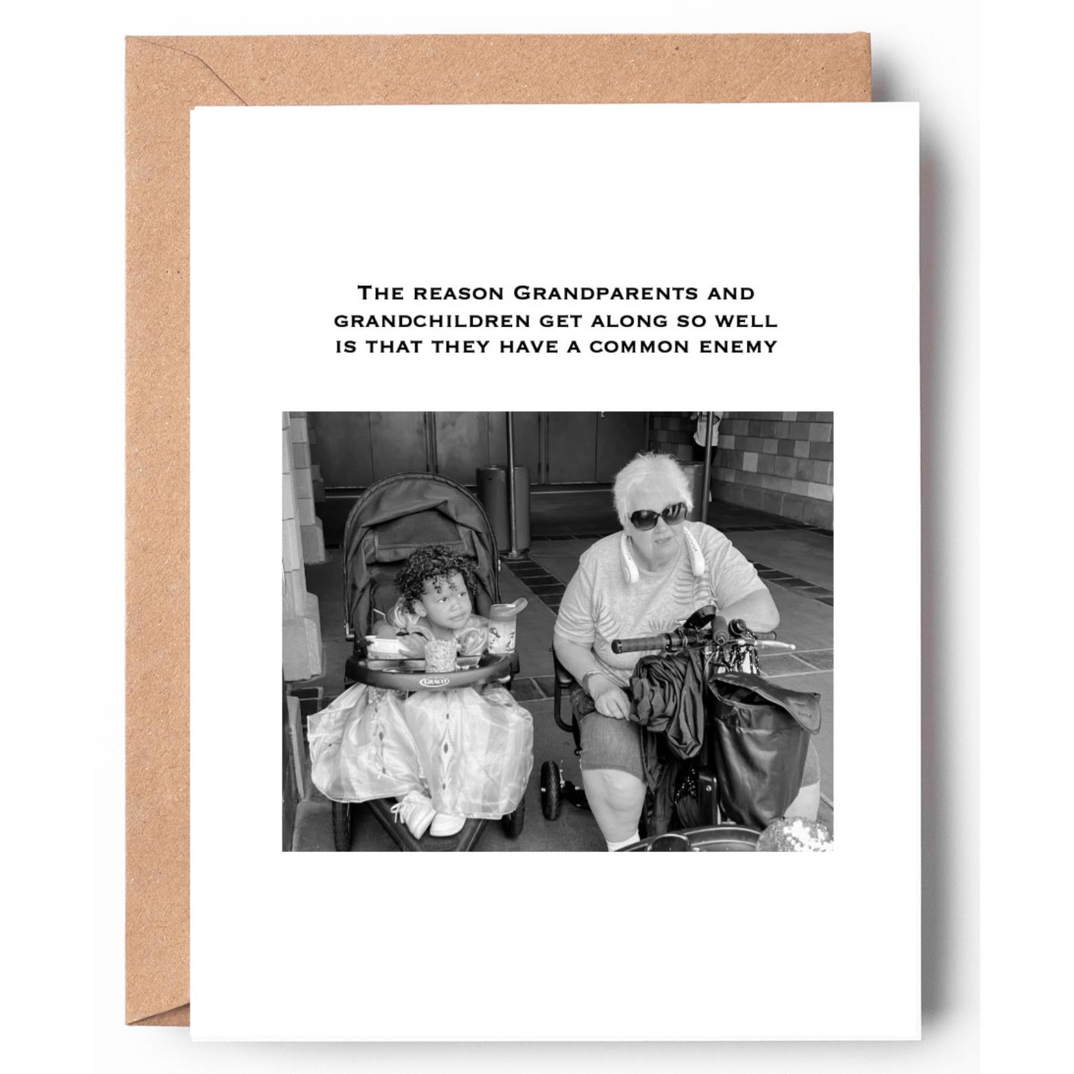 The reason grandparents and grandchildren get along so well is that they have a common enemy
